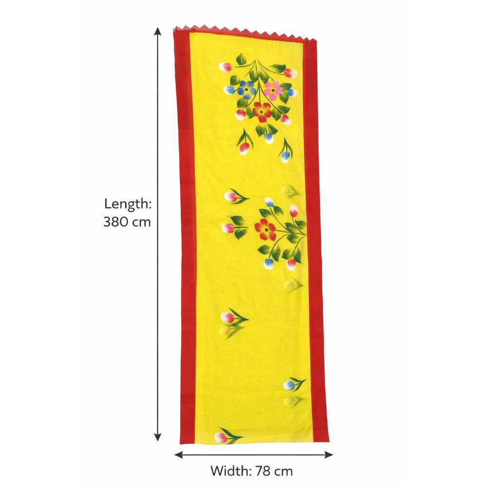 Kids Yellow Saree for 5-6 Years Girl with Blouse & Petticoat | Saraswati Puja / Haldi / Gaye Holud Child Saree | Lightweight 5 Yellow Saree for 5 Year old Kid