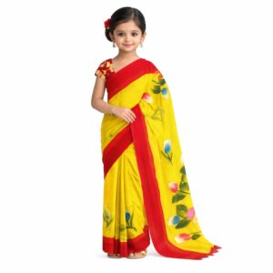 Kids Yellow Saree for 5-6 Year...