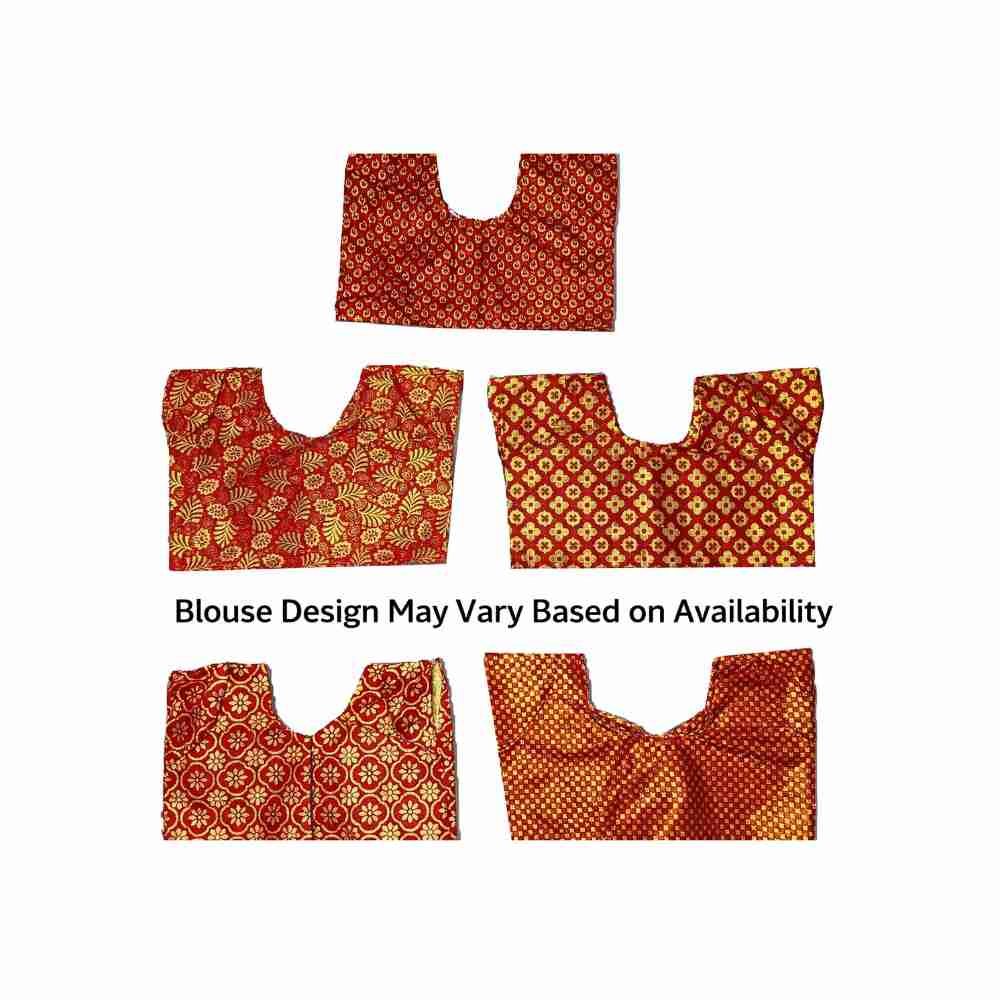 Kids Yellow Saree for 5-6 Years Girl with Blouse & Petticoat | Saraswati Puja / Haldi / Gaye Holud Child Saree | Lightweight 3 Yellow Saree for 5 Year old Kid