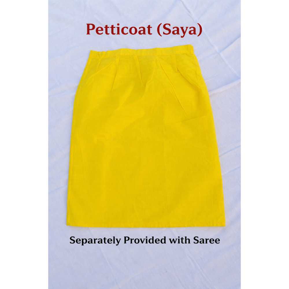 Kids Yellow Saree for 5-6 Years Girl with Blouse & Petticoat | Saraswati Puja / Haldi / Gaye Holud Child Saree | Lightweight 4 Yellow Saree for 5 Year old Kid